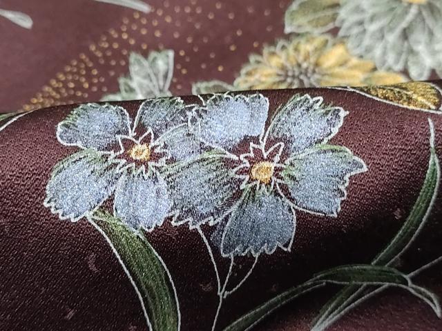 平和屋着物■訪問着 刺繍 地紙草花文 金彩 正絹 逸品 DABB8888cd