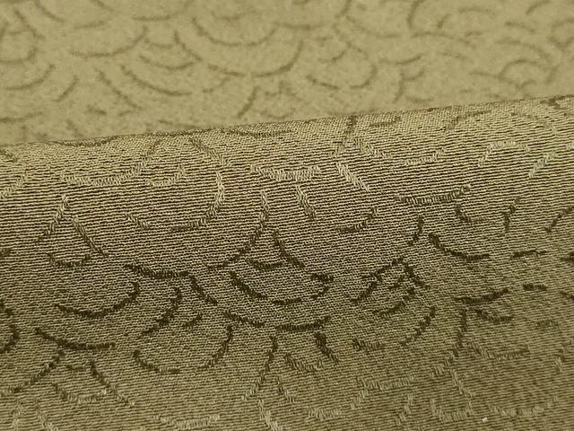 平和屋着物■上質な色無地 青海波地紋 海松色 正絹 逸品 DABB8917cd
