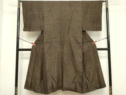平和屋着物■男性 紬 格子 正絹 逸品 DABB8928cd
