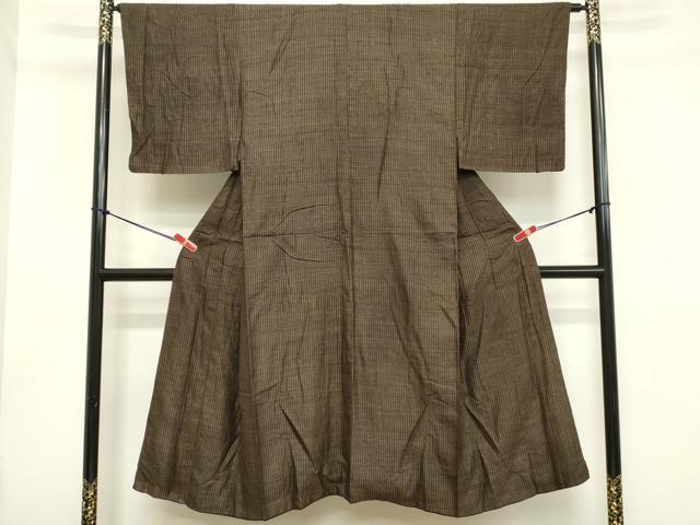 平和屋着物■男性 紬 格子 正絹 逸品 DABB8928cd