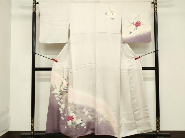 平和屋着物■訪問着 花鳥文 暈し染め 金銀彩 正絹 逸品 DABB8935cd