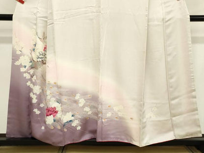 平和屋着物■訪問着 花鳥文 暈し染め 金銀彩 正絹 逸品 DABB8935cd