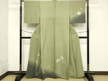 平和屋着物■訪問着 地紙飛鳥文 暈し染め 金銀彩 正絹 逸品 DABB8940cd