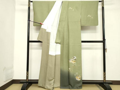 平和屋着物■訪問着 地紙飛鳥文 暈し染め 金銀彩 正絹 逸品 DABB8940cd