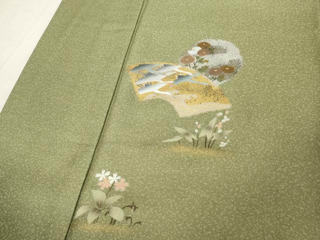 平和屋着物■訪問着 地紙飛鳥文 暈し染め 金銀彩 正絹 逸品 DABB8940cd