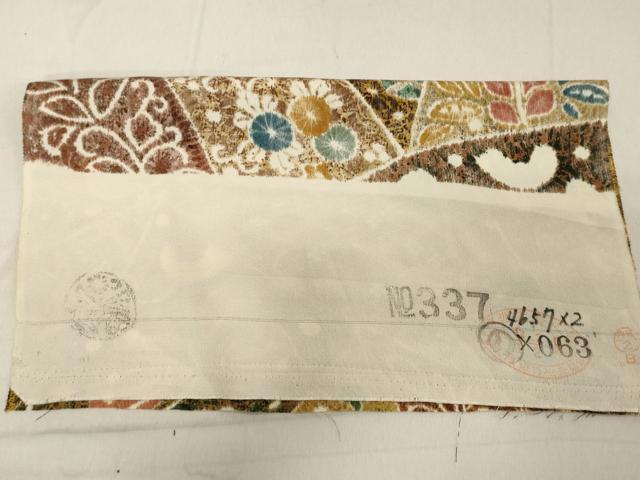 平和屋着物■上質な小紋 切嵌花蝶文 反端付き 正絹 逸品 DABB8953cd