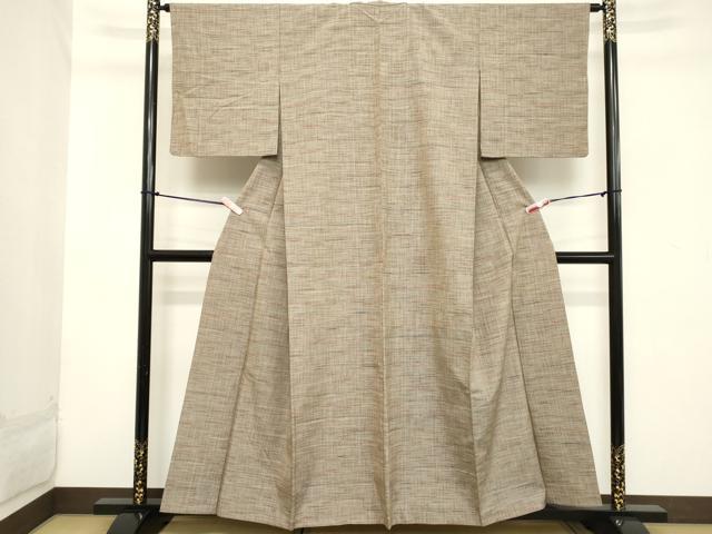 平和屋着物■上質な紬 格子 胴抜き仕立て 正絹 逸品 DABB8970cd