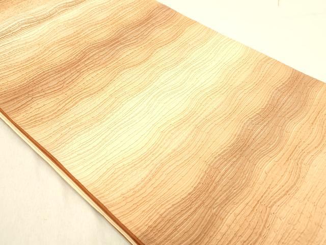 平和屋着物◎六通柄袋帯 ふくれ織 横段文 正絹 逸品 DABB9034ya