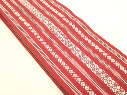 平和屋着物◎本場筑前博多織　両面　半幅帯　献上　証紙付き　正絹　逸品　DABB9047ya