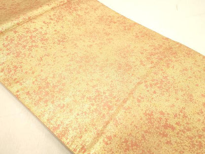 平和屋着物◎全通柄袋帯　霞文　金彩　正絹　逸品　DABB9073ya