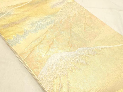 平和屋着物◎六通柄袋帯　遠山風景文　金銀糸　正絹　逸品　DABB9108ya