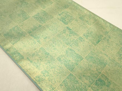 平和屋着物◎全通柄袋帯 霞格子 金彩 正絹 逸品 DABB9125ya