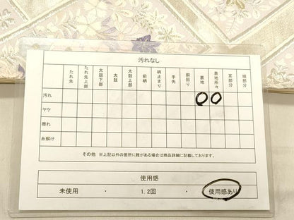 平和屋着物◎六通柄袋帯 唐織 草花文 銀糸 正絹 逸品 DABB9231ya