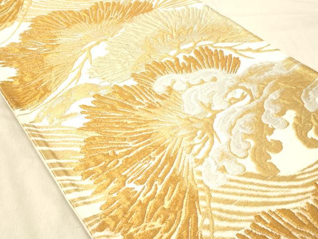 平和屋着物◎六通柄袋帯 枝松文 金銀糸 正絹 逸品 DABB9255ya