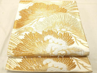 平和屋着物◎六通柄袋帯 枝松文 金銀糸 正絹 逸品 DABB9255ya