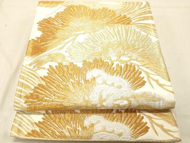 平和屋着物◎六通柄袋帯 枝松文 金銀糸 正絹 逸品 DABB9255ya