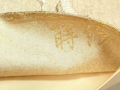 平和屋着物◎九百佐賀錦　六通柄袋帯　唐織　蒔絵　飛鶴浜松文　金銀糸　正絹　逸品　DABB9316ya