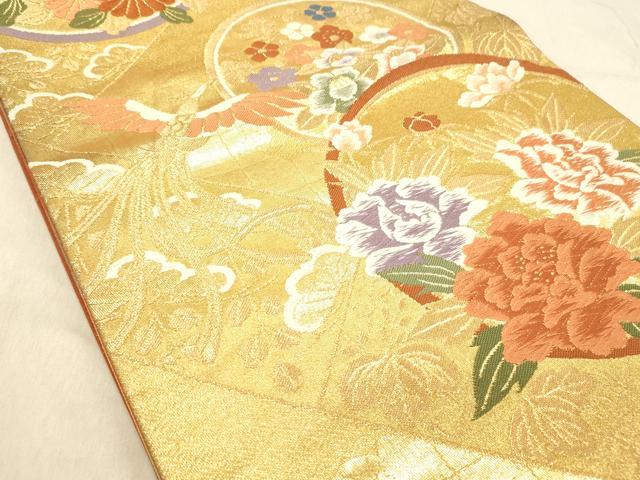 平和屋着物◎六通柄袋帯　花鳥丸文　金銀糸　正絹　逸品　AABI0898yx 平和屋着物◎六通柄袋帯 花丸文 金銀糸 正絹 逸品 AABI0974yxの通販 by