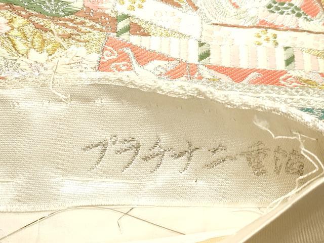 平和屋着物◎六通柄袋帯 唐織 九百錦 花鳥華飛鶴 プラチナ二重箔 正絹 逸品 DABB9346ya