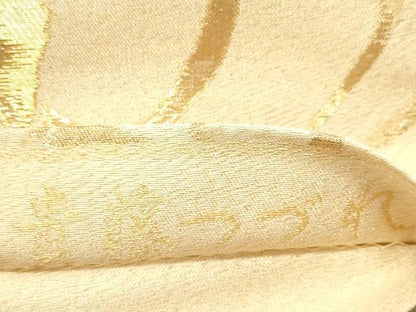 平和屋着物◎六通柄袋帯 貴藤つづれ 流水色紙文 金糸 正絹 逸品 DABB9357ya