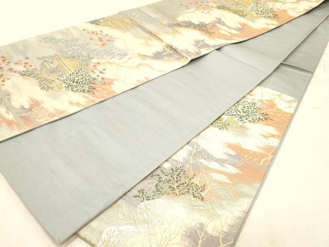 平和屋着物◎六通柄袋帯　風景文　金糸　正絹　逸品　AABI1031yx 平和屋着物◎六通柄袋帯 風景文 金糸 正絹 逸品 AABI1031yxの通販 by