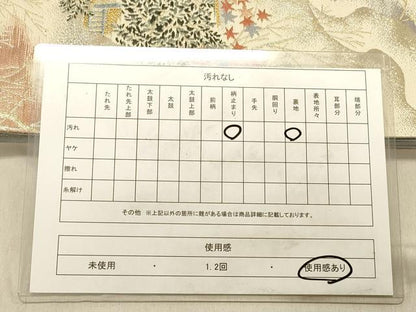 平和屋着物◎六通柄袋帯 風景文 金糸 正絹 逸品 DABB9376ya