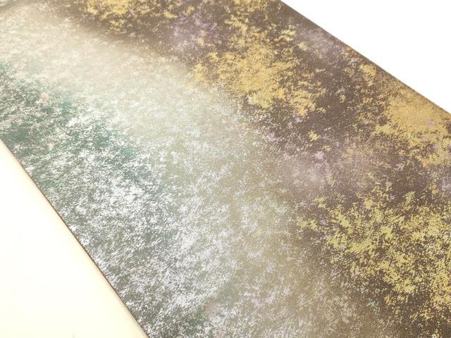 平和屋着物◎六通柄袋帯 霞文 引箔 正絹 逸品 DABB9383ya