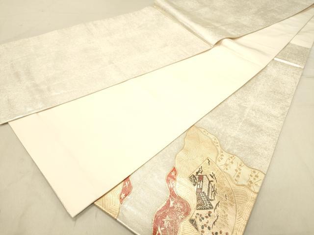 平和屋着物◎太鼓柄袋帯 鳳凰 道長地紙重ね花文 金彩 正絹 逸品 DABB9401ya