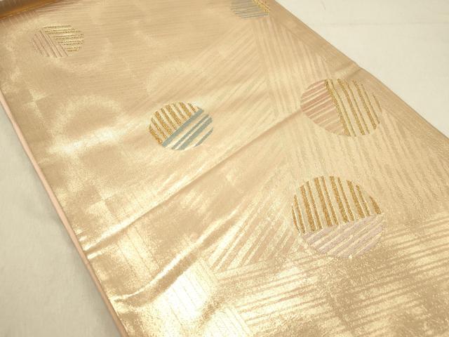 平和屋着物◎mila schon（ミラ・ショーン） 六通柄袋帯 丸文 金糸 正絹 逸品 DABB9407ya
