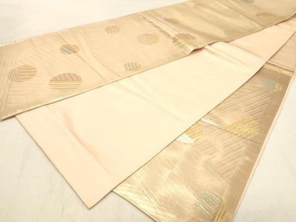 平和屋着物◎mila schon（ミラ・ショーン） 六通柄袋帯 丸文 金糸 正絹 逸品 DABB9407ya