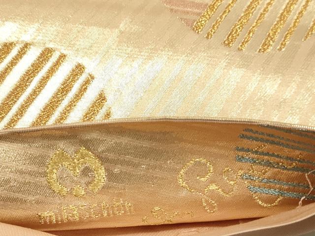 平和屋着物◎mila schon（ミラ・ショーン） 六通柄袋帯 丸文 金糸 正絹 逸品 DABB9407ya