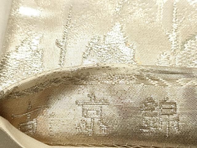 平和屋着物◎六通柄袋帯 古京錦 樹林文 銀糸 正絹 逸品 DABB9417ya