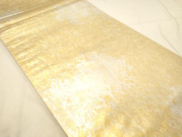 平和屋着物◎六通柄袋帯　霞文　引箔　正絹　逸品　DABB9427ya