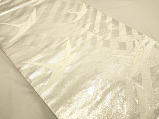 平和屋着物◎両面 六通柄袋帯 唐織 孔雀花文 金銀糸 正絹 逸品 DABB9442ya