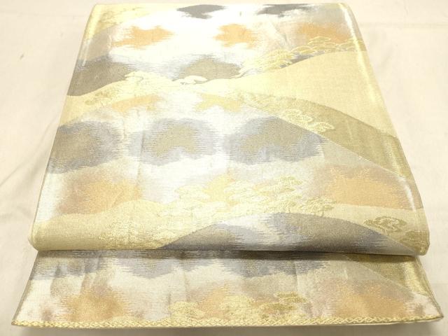 平和屋着物◎六通柄袋帯 遠山風景文 金銀糸 正絹 逸品 DABB9463ya