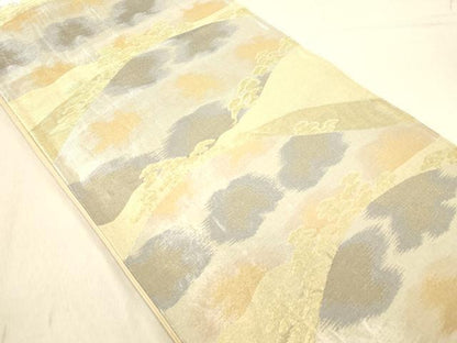 平和屋着物◎六通柄袋帯 遠山風景文 金銀糸 正絹 逸品 DABB9463ya
