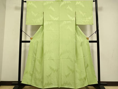 平和屋着物▼上質な色無地 樹林地紋 抹茶色 正絹 逸品 DABB9537du