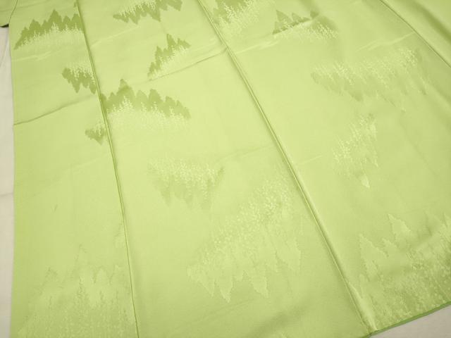 平和屋着物▼上質な色無地 樹林地紋 抹茶色 正絹 逸品 DABB9537du