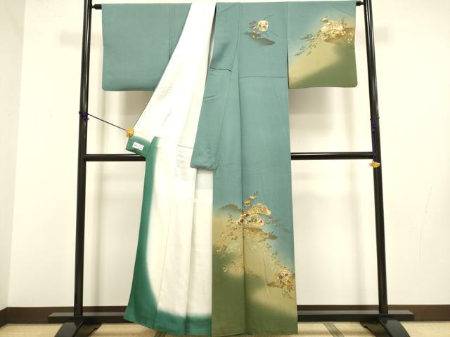 平和屋着物▼訪問着 螺鈿 花松文 暈し染め 金彩 やまと誂製 正絹 逸品 DABB9599du