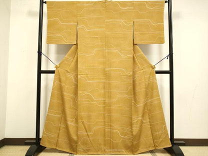 平和屋着物■上質な小紋 たたき染め 変わり横段文 正絹 逸品 DABB9631du