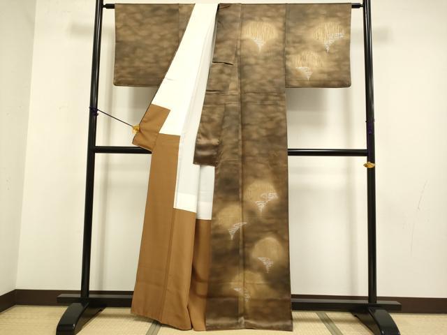 平和屋着物■訪問着 流水枝垂れ柳 暈し染め 金銀彩 正絹 逸品 DABB9633du