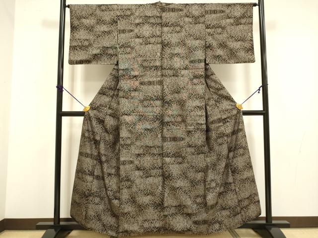 平和屋着物●本場大島紬　草葉文　正絹　逸品　DABB9639du