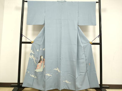 平和屋着物●豪華色留袖　友禅　作家物　童子　枝桜文　花の幸　正絹　逸品　DABB9643du