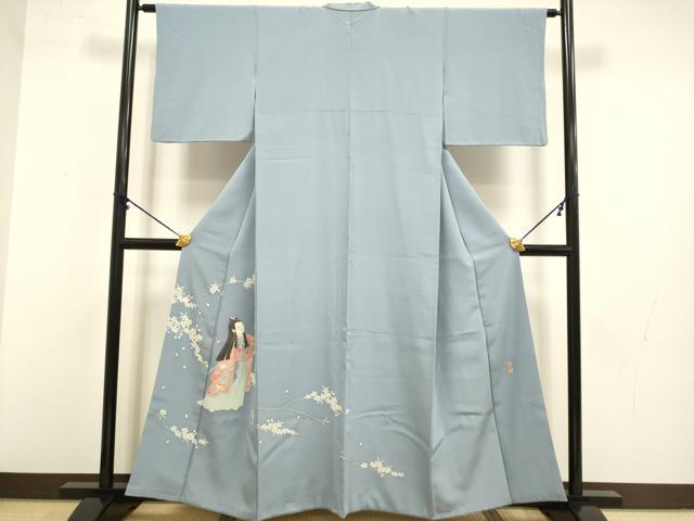 平和屋着物●豪華色留袖　友禅　作家物　童子　枝桜文　花の幸　正絹　逸品　DABB9643du