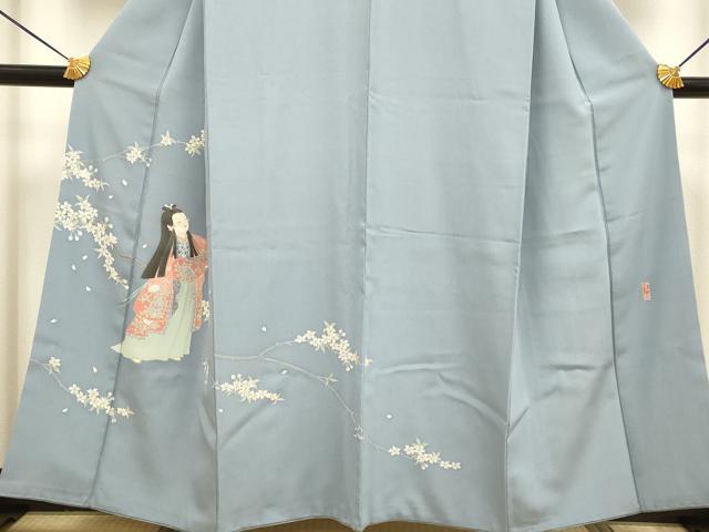 平和屋着物●豪華色留袖　友禅　作家物　童子　枝桜文　花の幸　正絹　逸品　DABB9643du