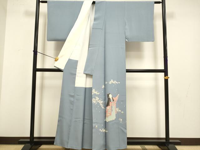 平和屋着物●豪華色留袖　友禅　作家物　童子　枝桜文　花の幸　正絹　逸品　DABB9643du