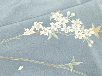 平和屋着物●豪華色留袖　友禅　作家物　童子　枝桜文　花の幸　正絹　逸品　DABB9643du