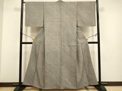 平和屋着物●大変加工の良い総絞り小紋　黒地　正絹　逸品　DABB9644du