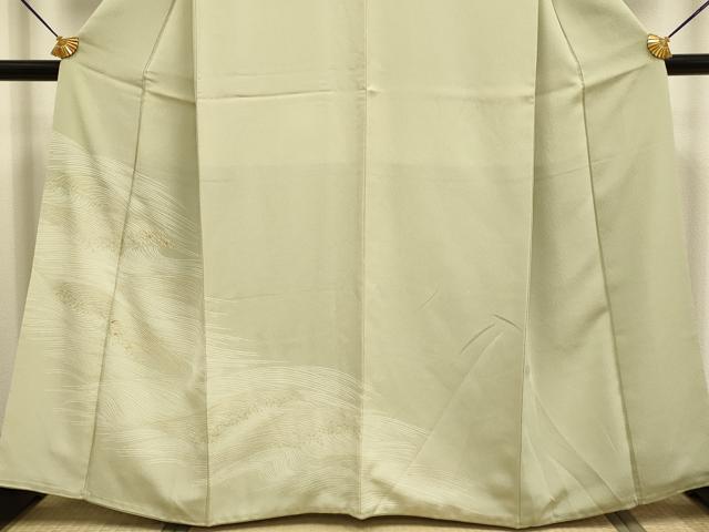 平和屋着物●豪華色留袖　駒刺繍　立波文　暈し染め　金彩　正絹　逸品　DABB9645du
