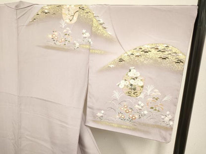 平和屋着物●訪問着 駒刺繍 草花文 暈し染め 金彩 正絹 逸品 未使用 DABB9649du